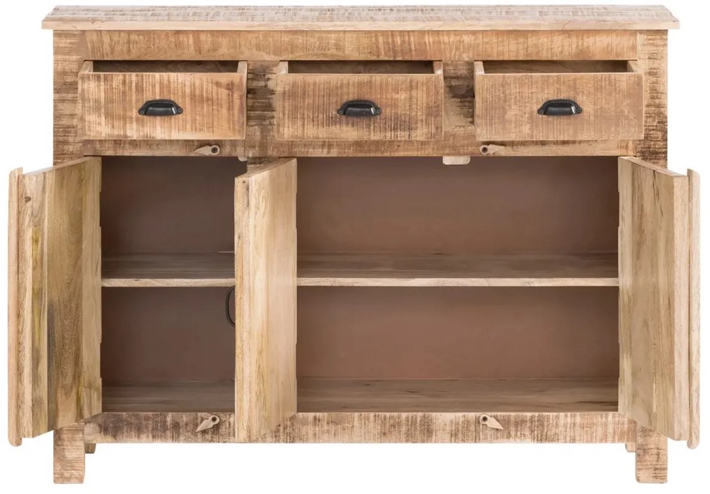 furniture-nabytek.cz - Masivní příborník Caribou z mangového dřeva, lakovaný, přírodní barva – 122×42×90 cm