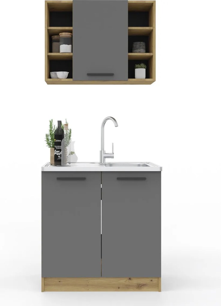 Malá kuchyňa artisan/ antracit SMILE 80