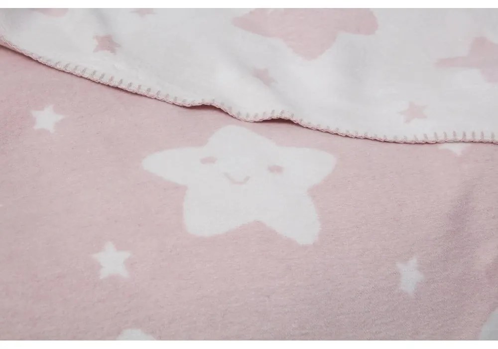 Svetloružová fleecová detská deka 100x120 cm Star – Mijolnir