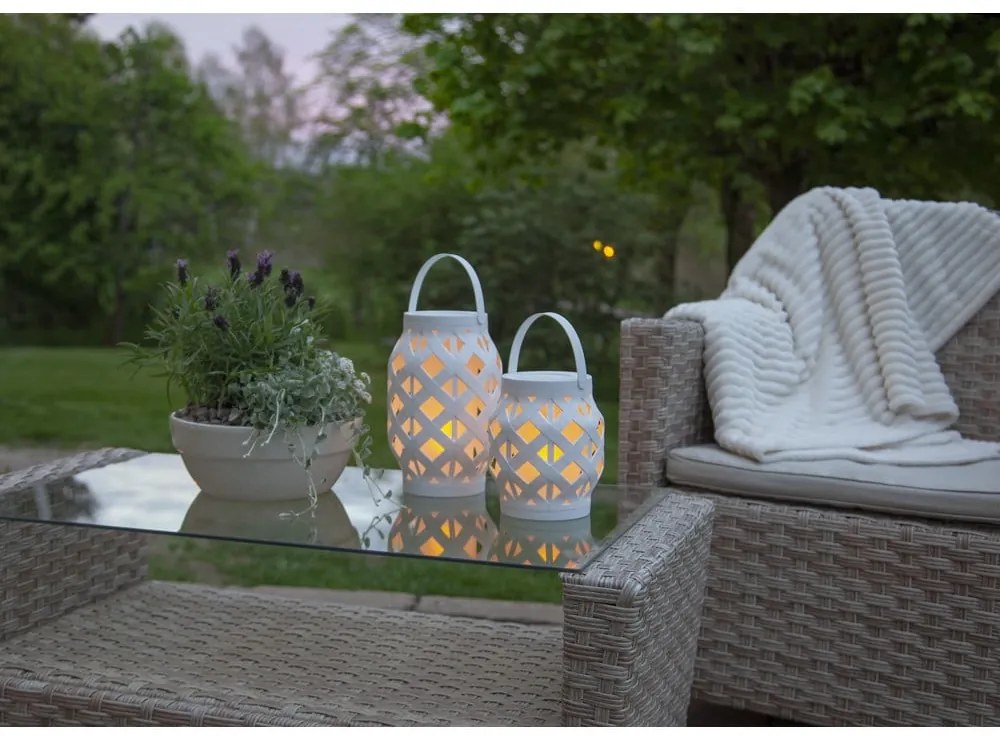 Biely lampáš Star Trading Flame Lantern, výška 16 cm