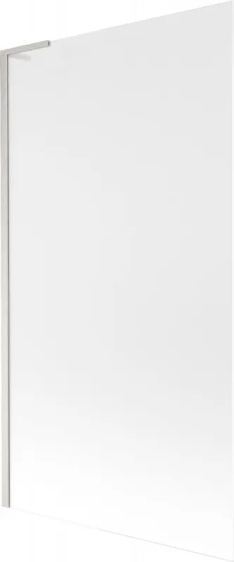 Mexen Next L, 1-krídlová vaňová zástena 100 x 150 cm, 6mm sklo námraza, 6mm číre sklo, profil brúsená oceľ, 895-100-000-03-30-97