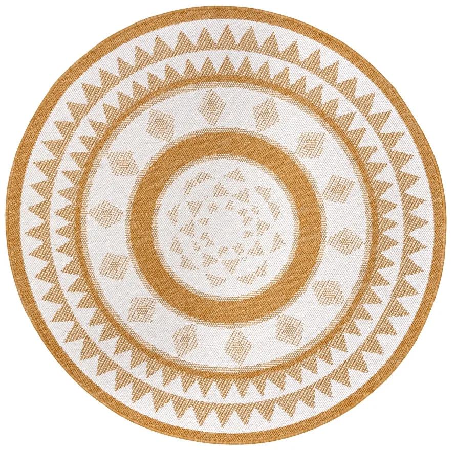 NORTHRUGS - Hanse Home koberce Kusový koberec Twin Supreme 105790 Jamaica Ochre kruh – na von aj na doma - 140x140 (priemer) kruh cm