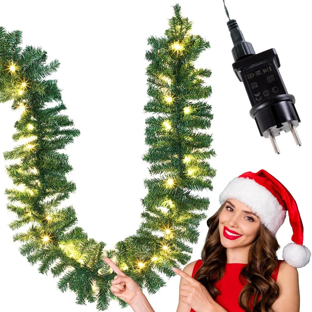 Světelný vánoční LED řetez Merry Christmas 5 m zelený