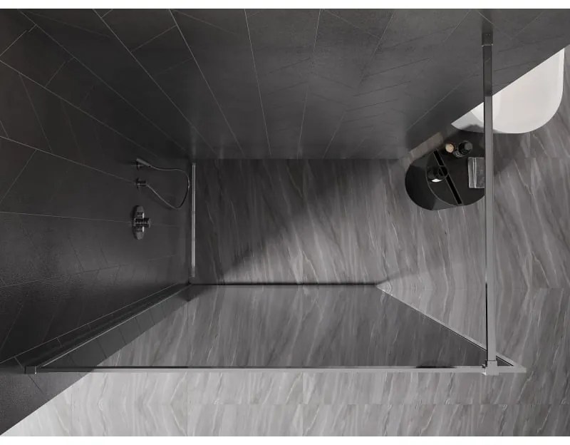 Mexen Kioto-F, sprchová zástena s rámom 70 x 202 cm, 8 mm šedé sklo, chrómový profil, 800-070-104-01-40