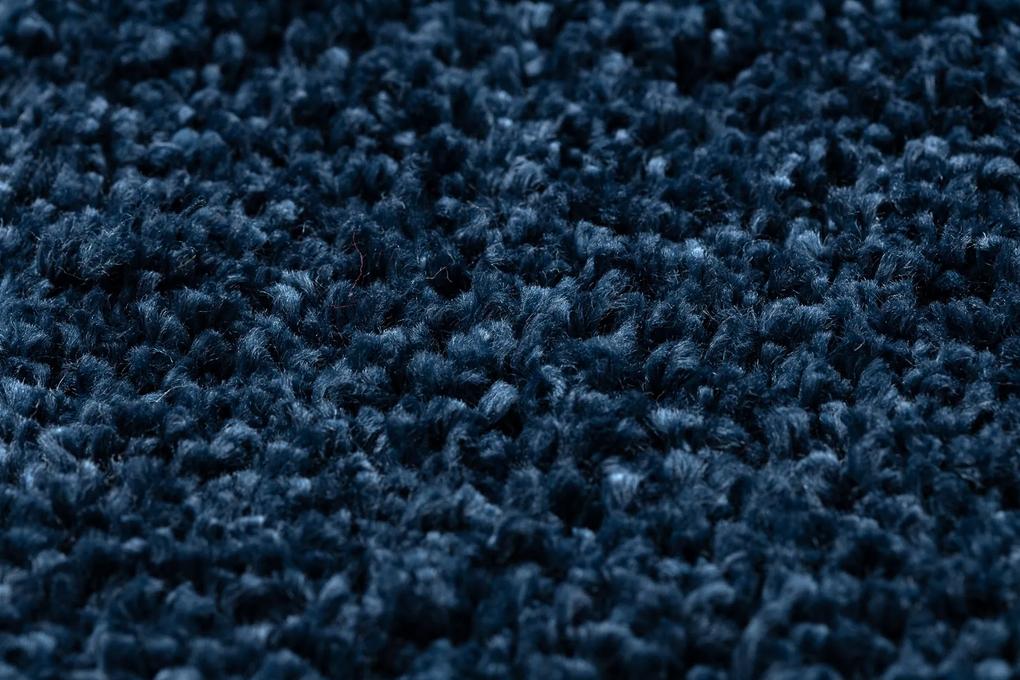 Okrúhly koberec BERBER 9000, tmavo-modrá - strapce,  Maroko, Shaggy