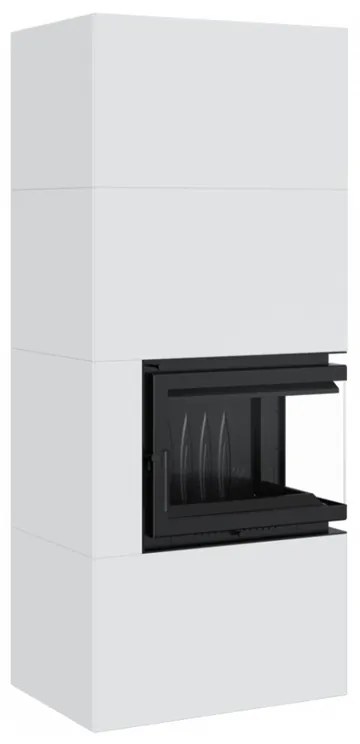 Modulárny krb SIMPLE 8 BOX biely pravé presklenie