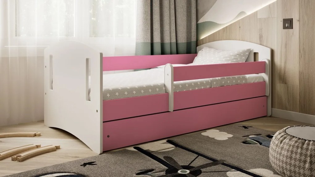 Kocot kids Detská posteľ Classic II ružová, varianta 80x180, se šuplíky, bez matrace