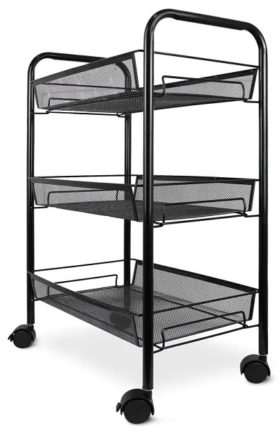 Pojazdný regál HALSEN čierny