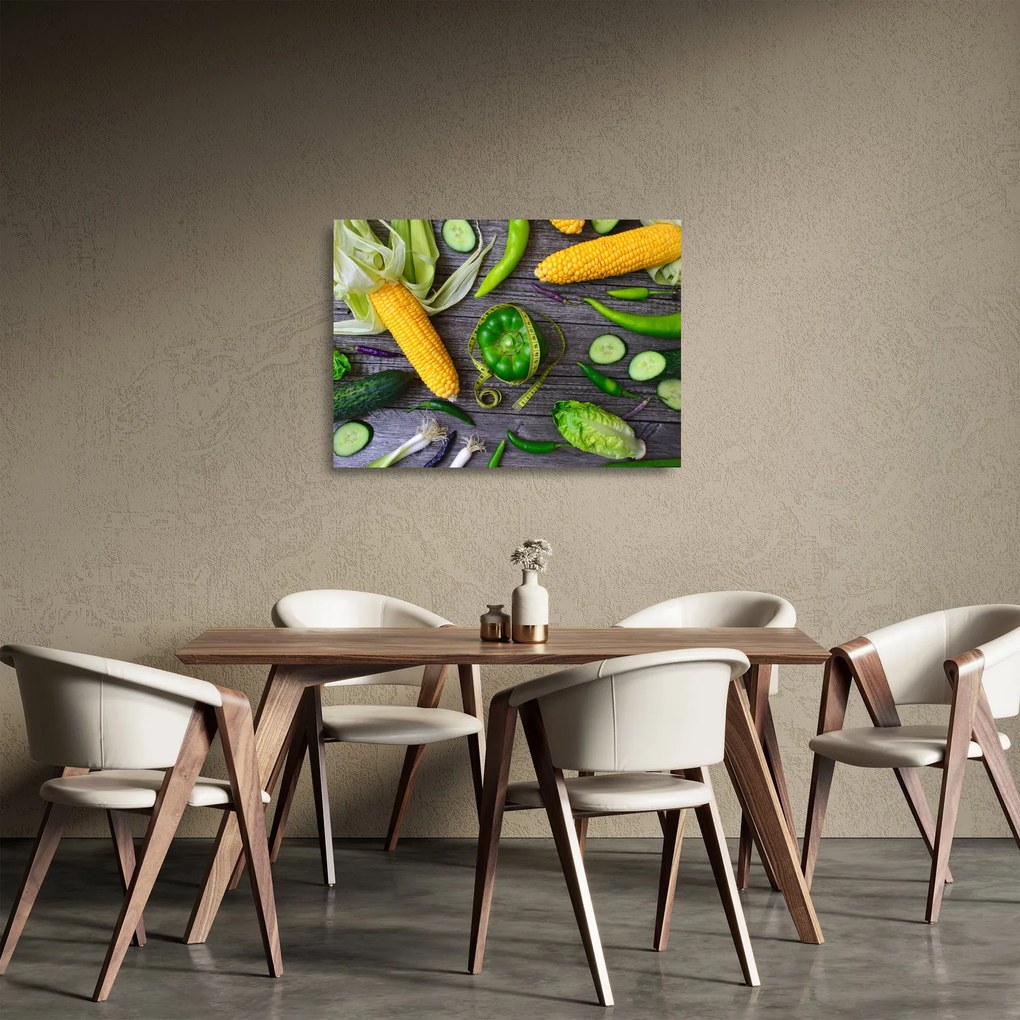 Sklenený obraz so zeleninou (70x50 cm)
