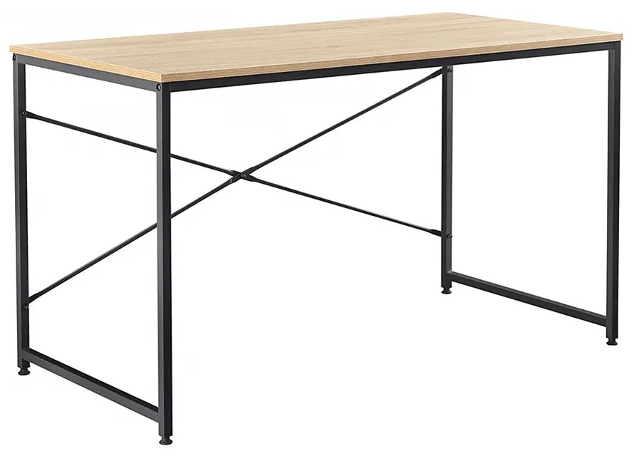 Písací stôl, dub/čierna, 120x60 cm, MELLORA