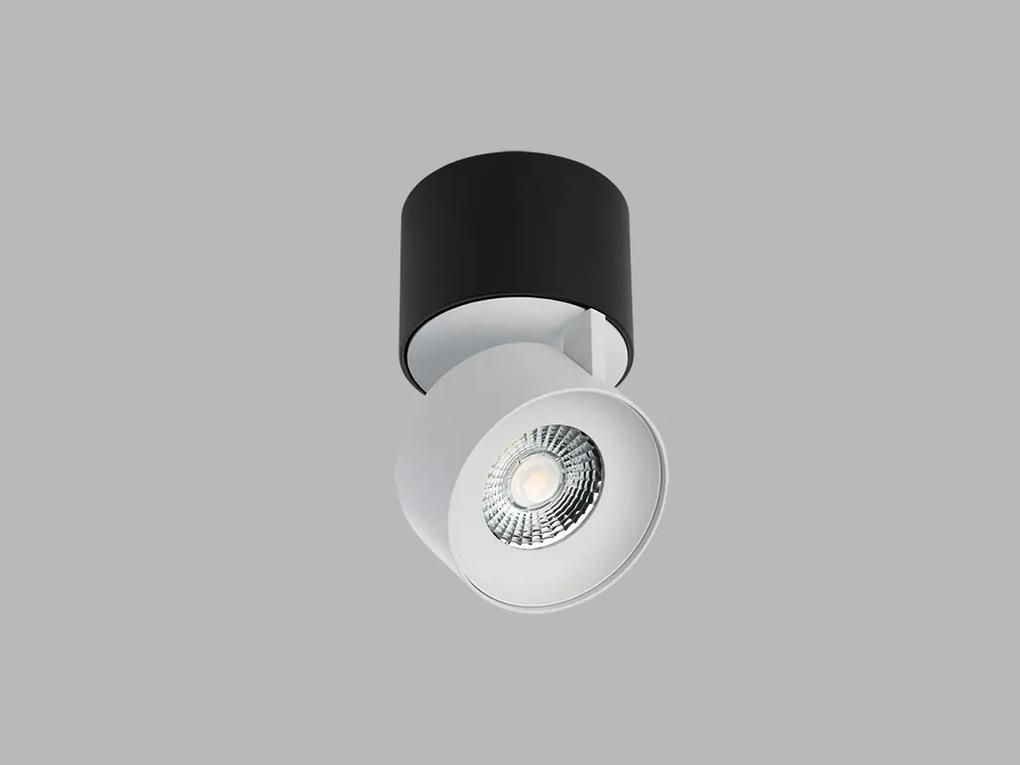 LED2 Bodové flexibilné stropné LED osvetlenie KLIP, 11W, teplá biela, okrúhle, biela/čierna