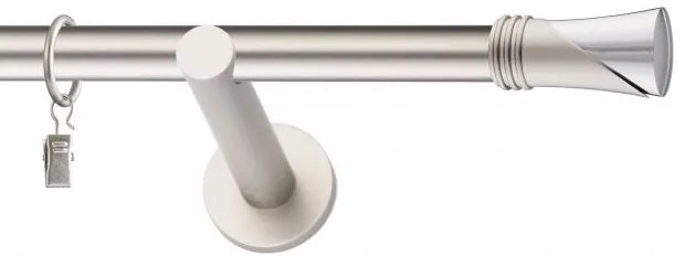 Dekorstudio Chrómová matná jednoradová garniža VEGA 19mm Dĺžka: 120cm, Typ uchytenia: Držiak modern, Typ príslušenstva: Bez príslušenstva