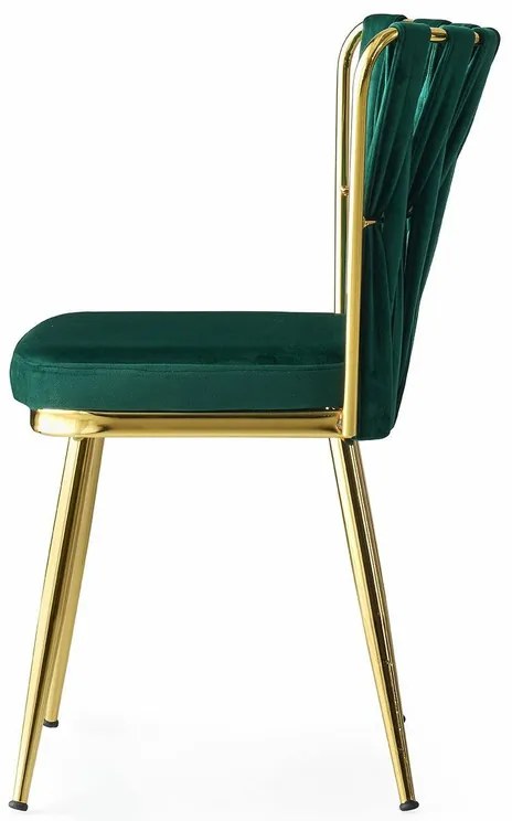 Sada jedálenských stoličiek Kusakli Green andGold, 4 ks, 4 ks
