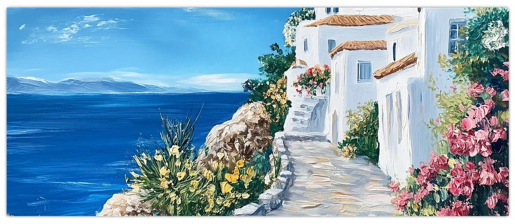 Obraz - Ulička pri mori (120x50 cm)