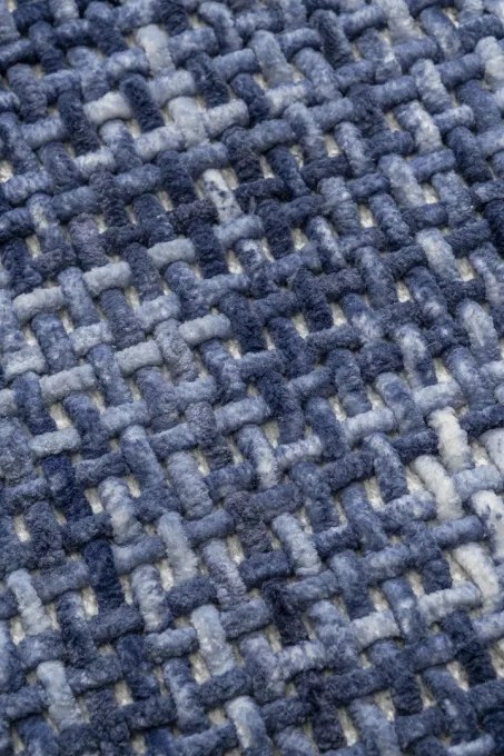 Kúpeľňový koberček CHECK modrý