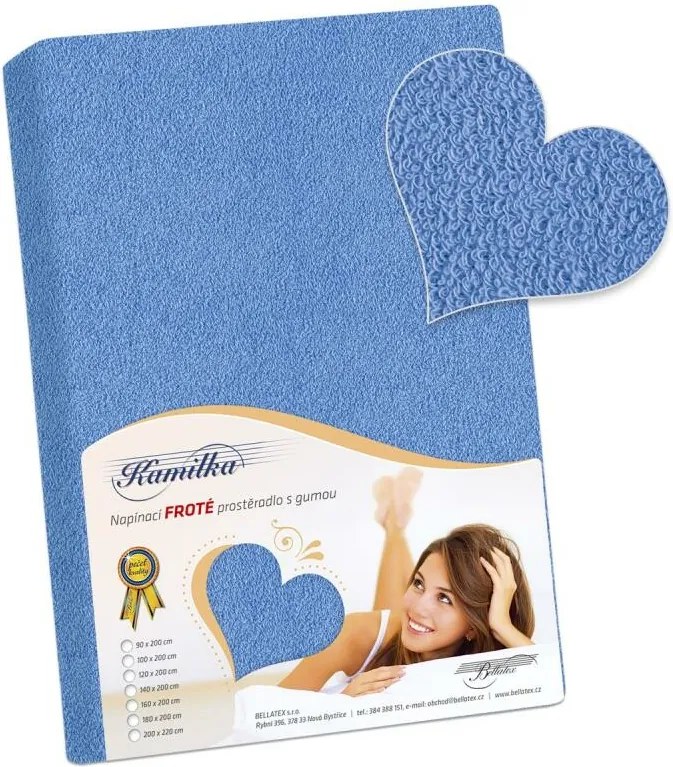 Bellatex Froté prestieradlo Kamilka modrá, 160 x 200 cm