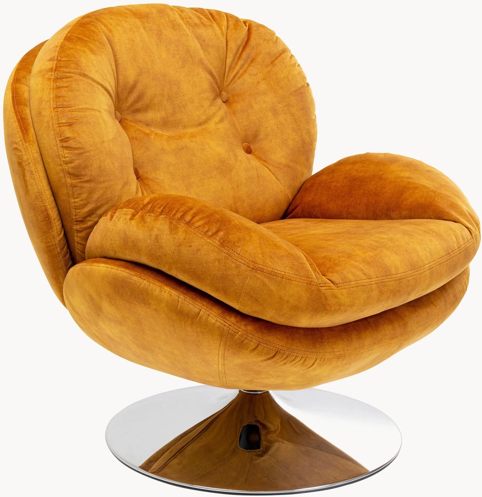 Otočné zamatové kreslo Cosy