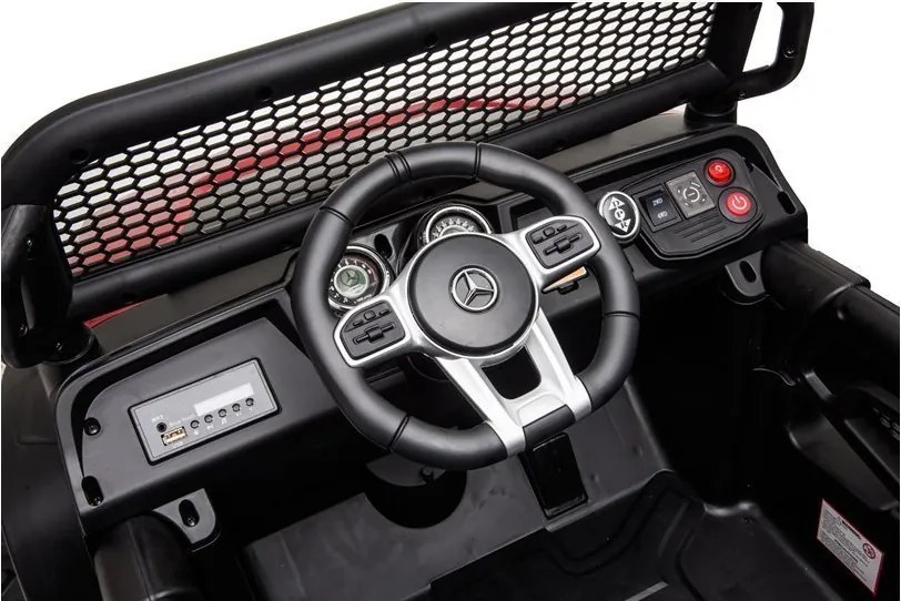 LEAN CARS Akumulátorové vozidlo Mercedes Unimog S, červené
