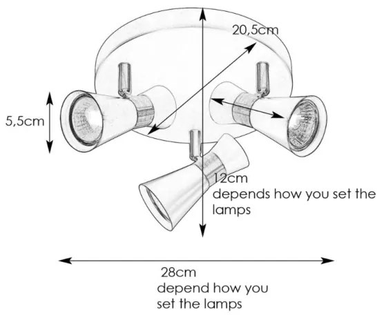 Markslöjd 108626 - Bodové svietidlo FOLIE 3xGU10/7W/230V čierna/mosadz