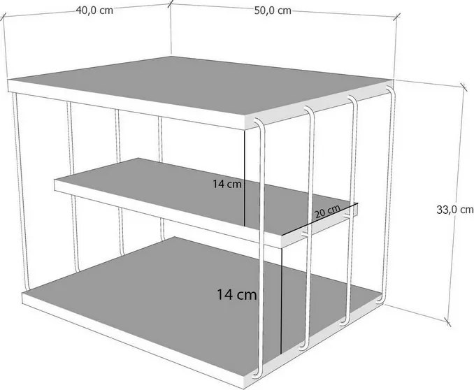 Odkladací stolík Lifon Anthracite and Black