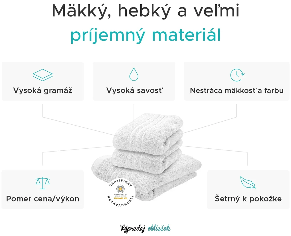 Uterák Comfort 50 x 100 cm biely, 100% bavlna