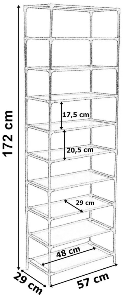 Textilný organizér na topánky LEA čierny