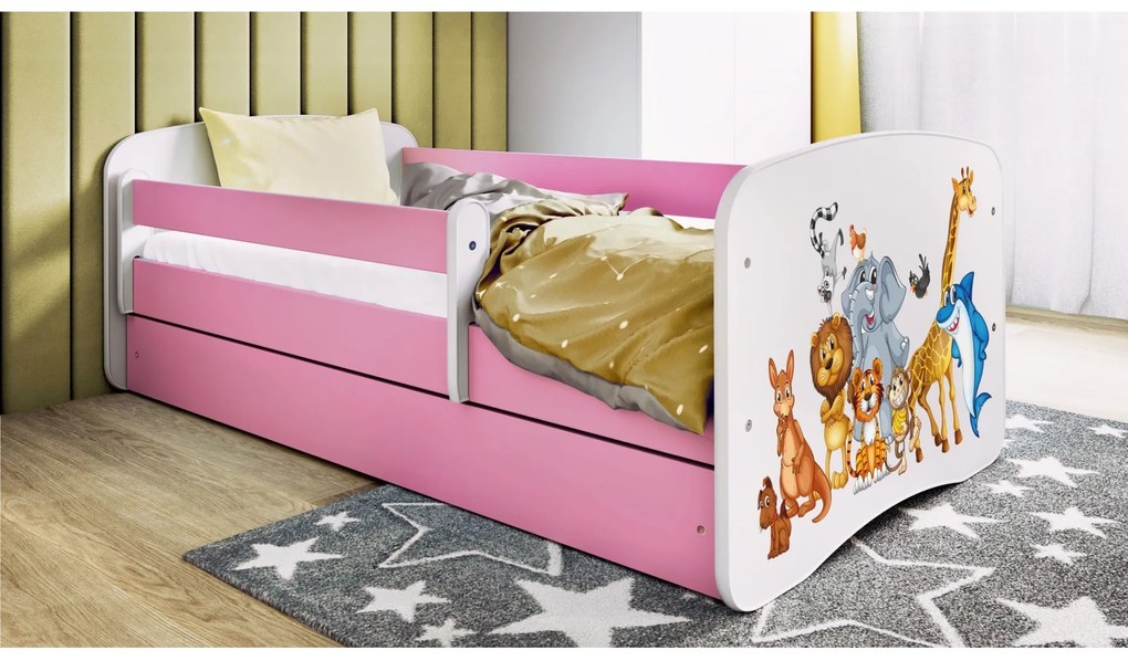 Detská postieľka Babydreams zvieratká ružová