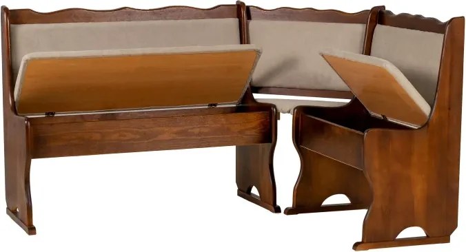 Rohový jedálenský komplet N2, orech / béžová aston 22