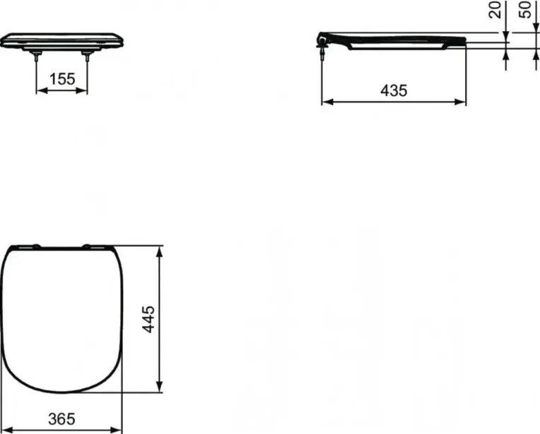 Ideal Standard Tesi - WC doska ultra plochá, SoftClose, biela, T352701