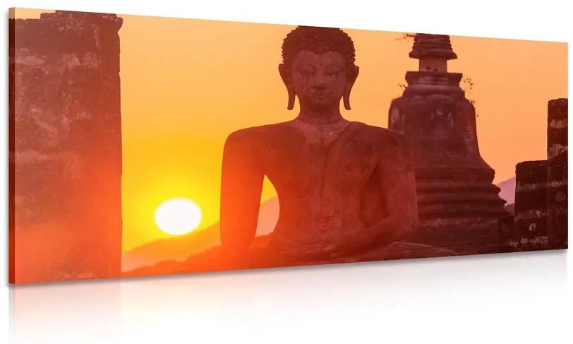 Obraz socha Budhu uprostred kameňov Varianta: 100x50