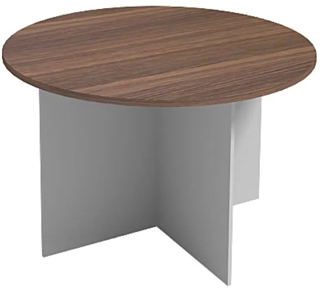 Rokovací stôl s guľatou doskou PRIMO GRAY, priemer 120 cm, sivá/orech