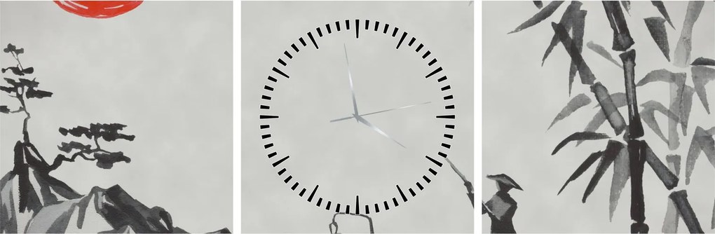 Obraz - Hora Fuji (s hodinami) (90x30 cm)