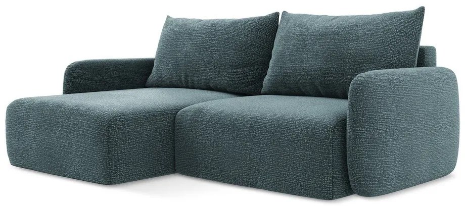 Tyrkysovomodrá rozkladacia/s úložným priestorom rohová pohovka (ľavý roh) Kalena – Makamii