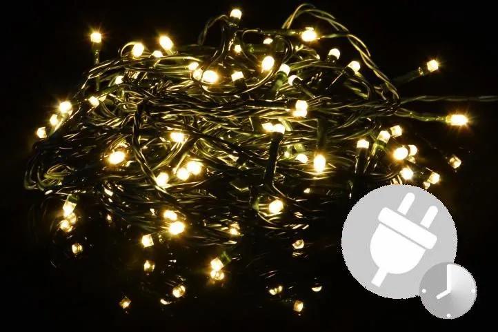 Vianočné LED osvetlenie 40 m - teplá biela, 400 LED s časovačom