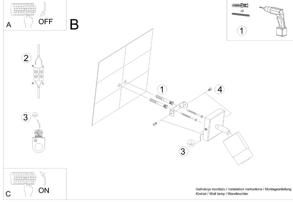 Bodové svietidlo Nero, 1x čierne kovové tienidlo, (možnosť polohovania), g