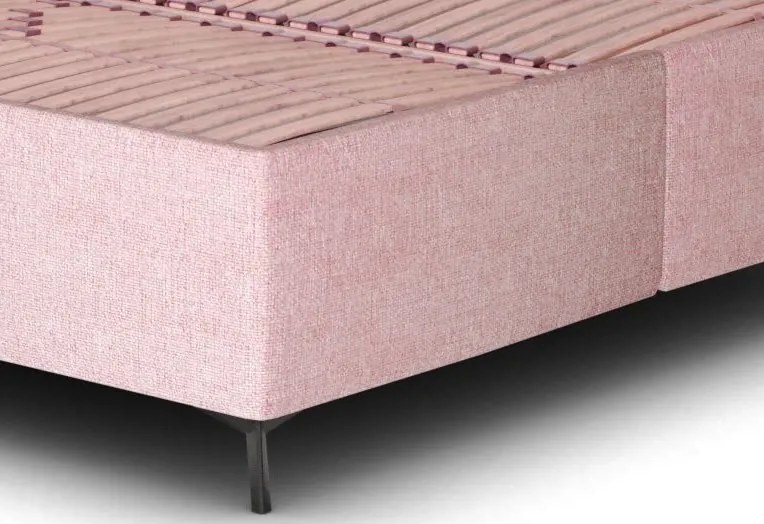 Posteľ s úložným priestorom Dora 180x200 cm, ružová látka
