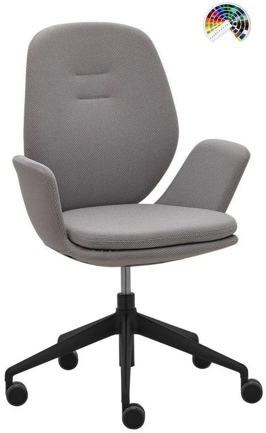 RIM Dizajnové kancelárske kreslo MUUNA čalúnenie FAME, STEP MELANGE, OCEANIC, CRISP