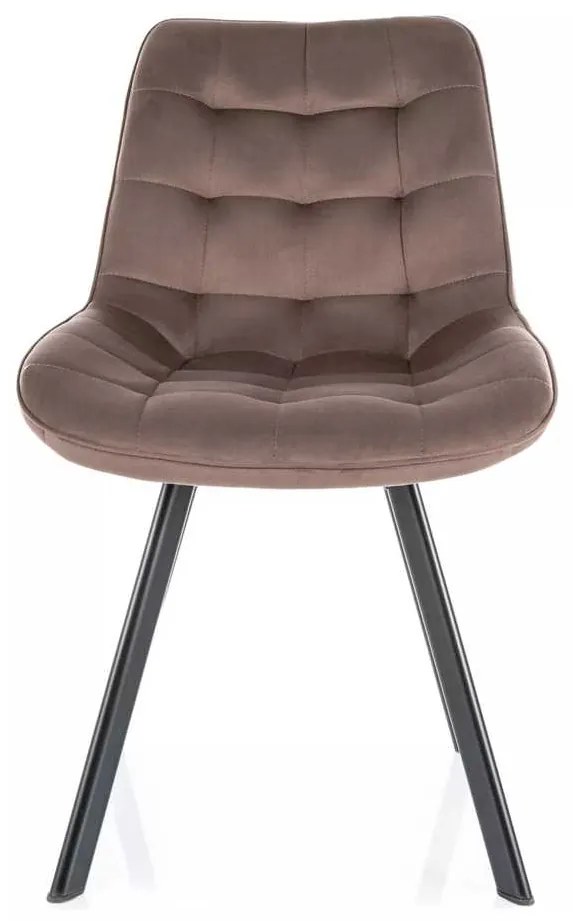 Jedálenská stolička Albons Velvet, hnedá