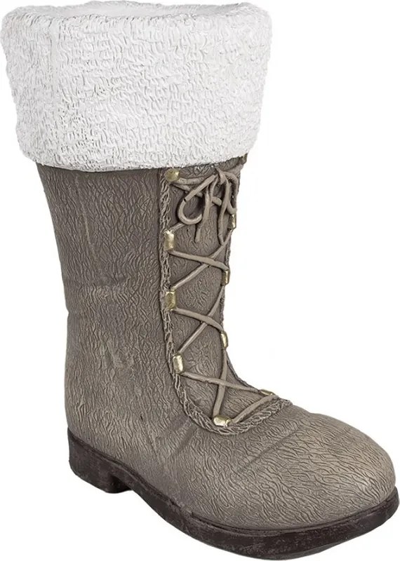 Christmas Decoration Figurine Boots 37x23x43 Cm Grey Ceramic Material - 37*23*43 cm