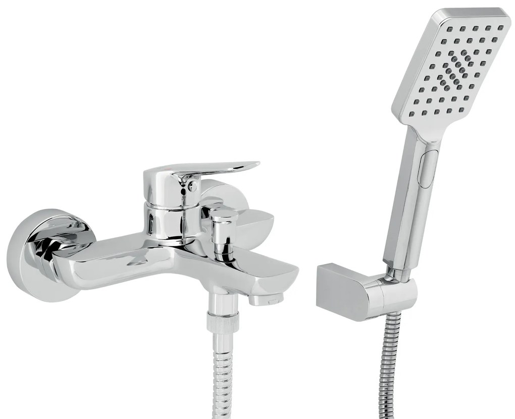 Novaservis Metalia 54, vaňová batéria s bodovou sprchovou súpravou 150 mm, chrómová, 54020-0