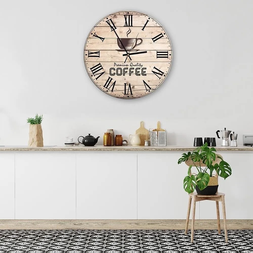 Gario Hodiny na stenu Prémiová kvalita kávy Rozmery: 80 x 80 cm