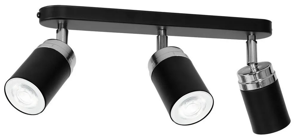 Bodové svietidlo RENO 3xGU10/8W/230V čierna/chróm