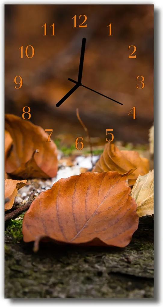 Sklenené hodiny vertikálne  Jesenné hnedá príroda
