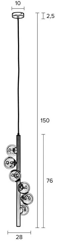 Čierno-biele stmievateľné závesné svietidlo so skleneným tienidlom ø 28 cm Monica – White Label