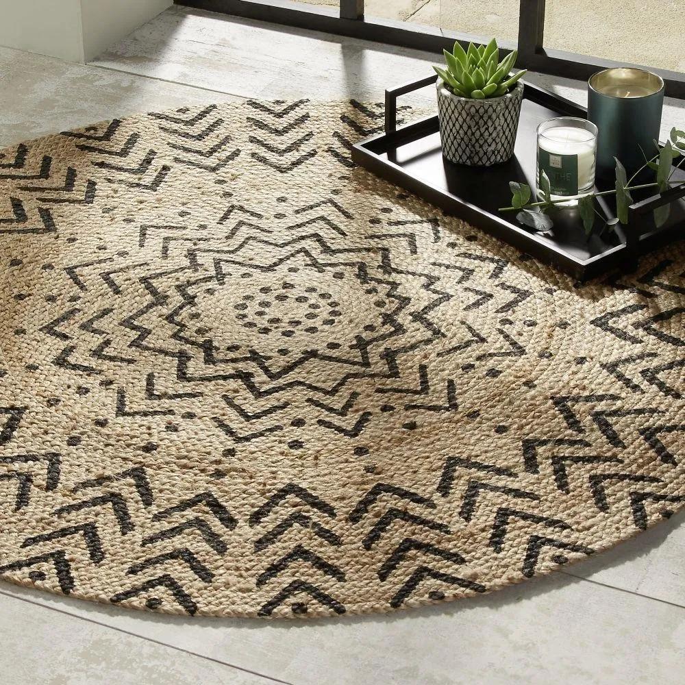 Okrúhly jutový dekoratívny koberec 120 cm I