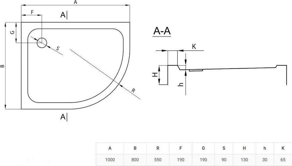 Novoterm Asymetrická akrylátová sprchová vanička NV-Memphis PRAVÁ 100x80 biela, vysoká