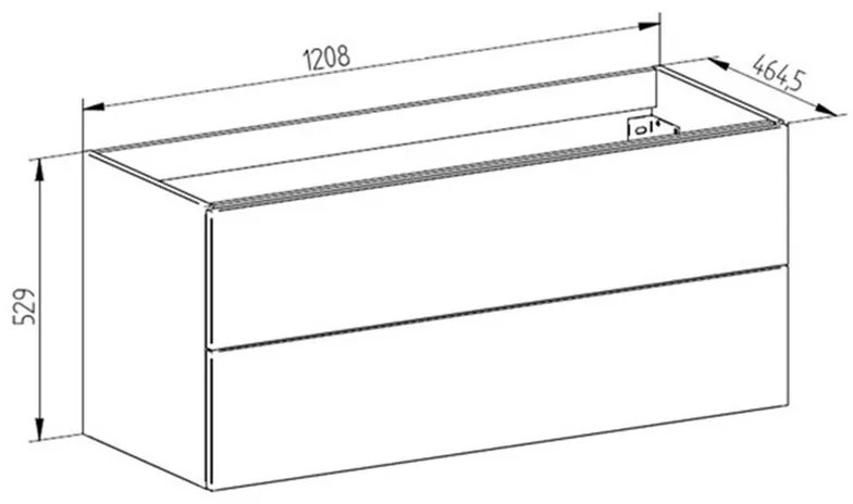 Mereo, Aira, kúpeľňová skrinka s umývadlom z liateho mramoru 121 cm, MER-CN733M