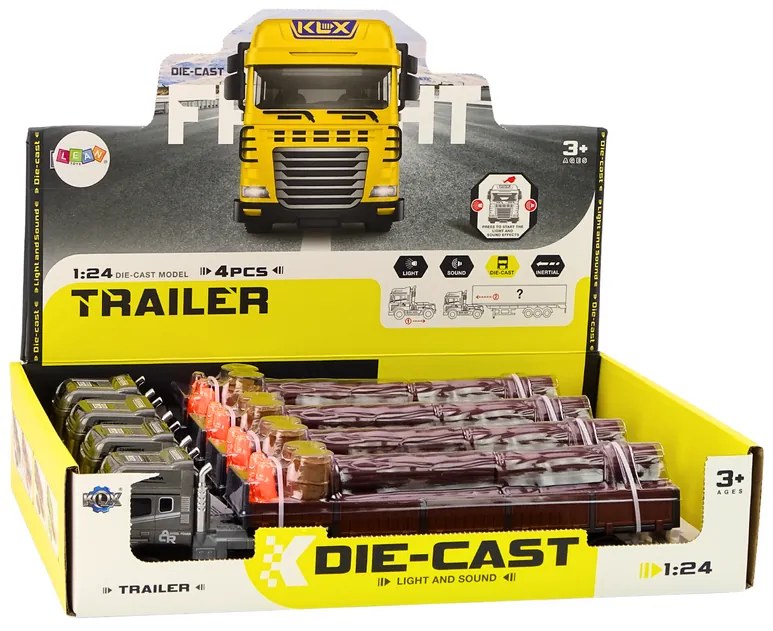 LEAN TOYS Trailer, nákladné auto s prívesom 1:24