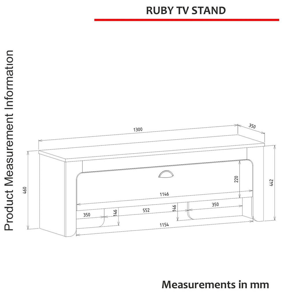 TV stolík/skrinka Rubys TV (dub pieskovcový). Vlastná spoľahlivá doprava až k Vám domov. 1108167