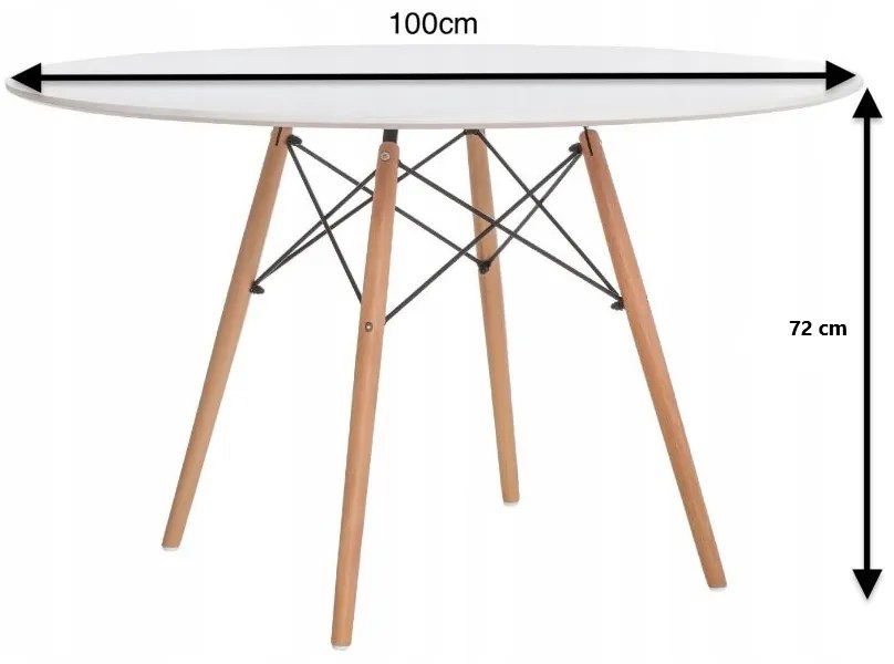 Bestent Jedálenský stôl 100cm Anello White